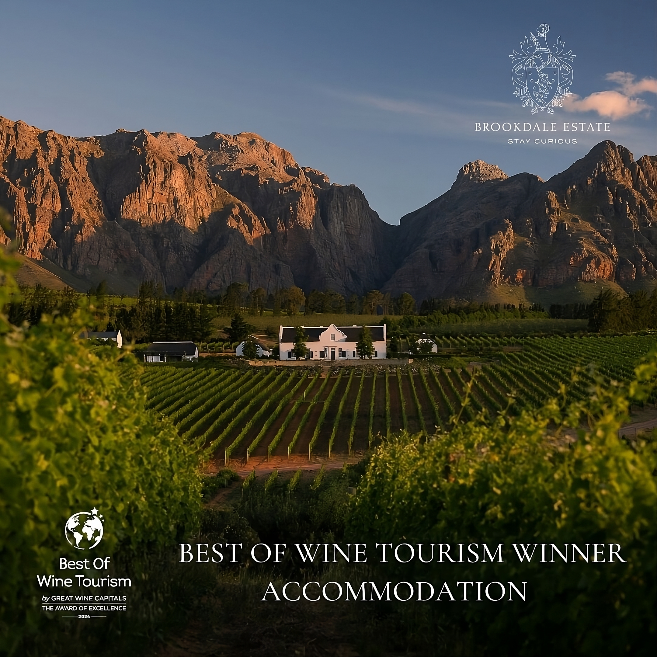 Brookdale Estate Wins In The Best Of Wine Tourism Awards For 2024 In The Accommodation Category