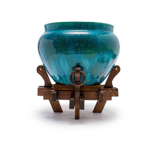 #linn Ware:ceramic Studio; Large Jardinière-on-stand