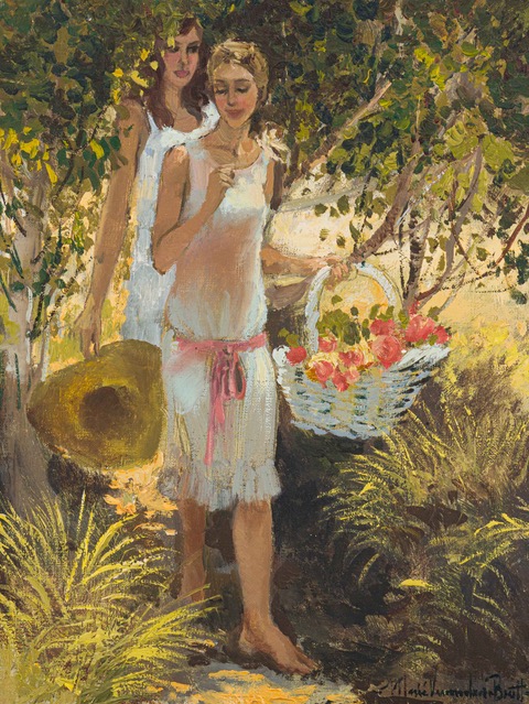 #mari Vermeulen-breedt; Two Women Picking Roses