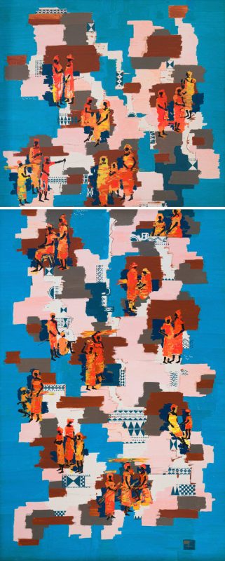 #walter Battiss; Spirit of Africa, Diptych