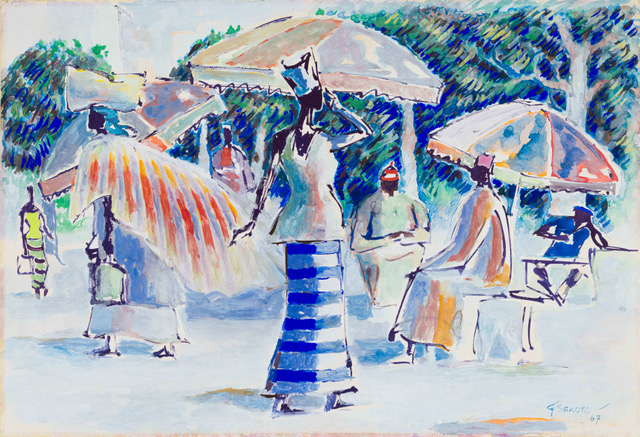 #gerard Sekoto - Market Scene, Senegal